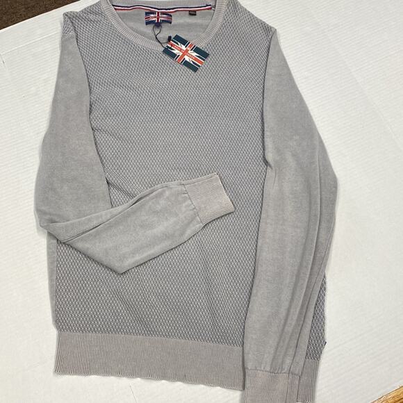 Soul of London Grey Cable Knit Crew Neck Pullover Sweater XL Waffle Mens (b19) - Picture 7 of 7